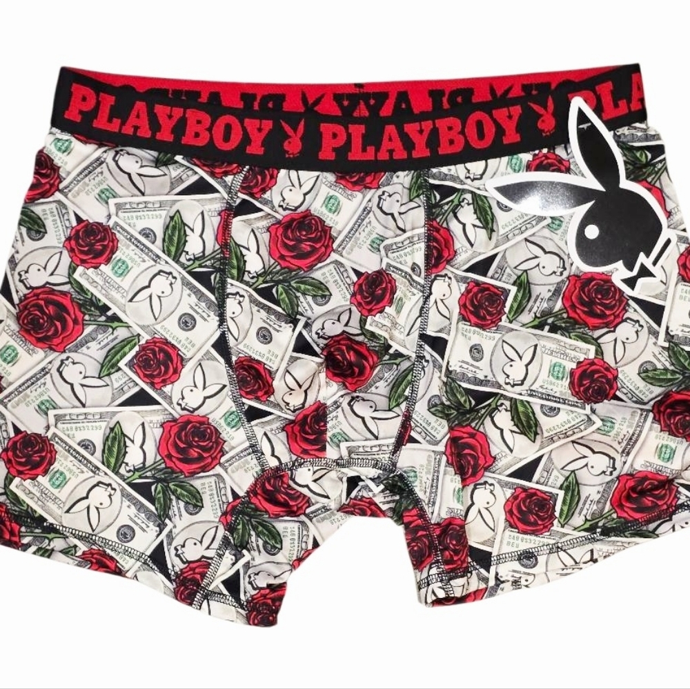 PLAYBOY Rose & Money Design Boxer Briefs
